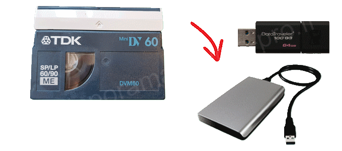 Num�risation simple de cassettes mini DV sur cl� USB ou disque dur
